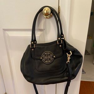 Tory Burch Amanda Hobo Black Leather Bag